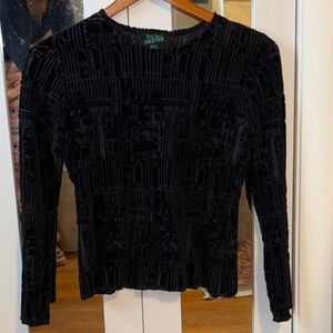 Jean Paul Gaultier Black Textured Long Sleeve Top